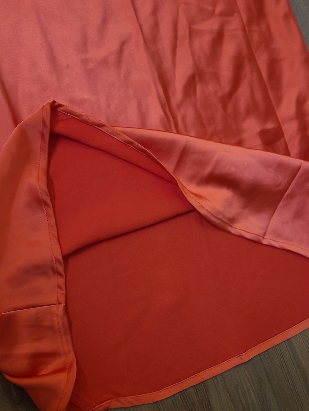 Old Navy Strapless Satin Slip Dress in Coral Orange for women new color red. - Picture 7 of 11